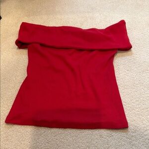 Elegant Red Off-Shoulder Top